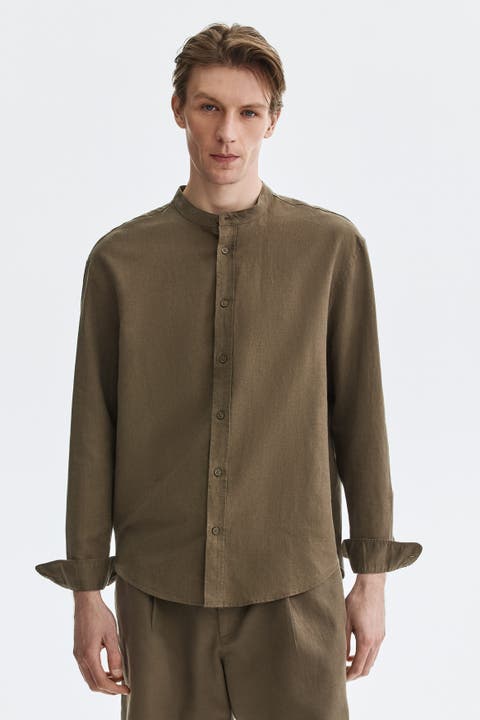 Relaxed-fit linen-blend shirt