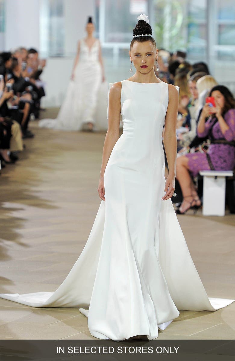 Ines Di Santo Promise Silk Trumpet Wedding Dress, Main, color, 