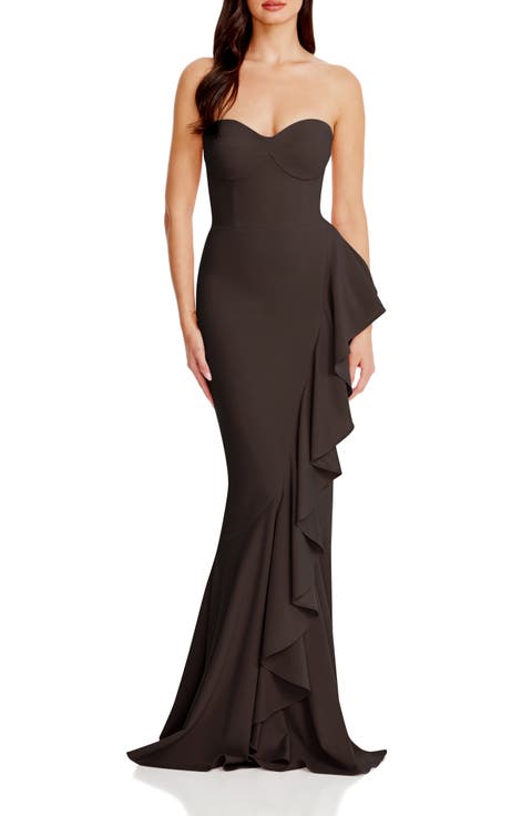 Paris Ruffle Strapless Mermaid Gown