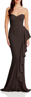 Dress the Population Paris Ruffle Strapless Mermaid Gown