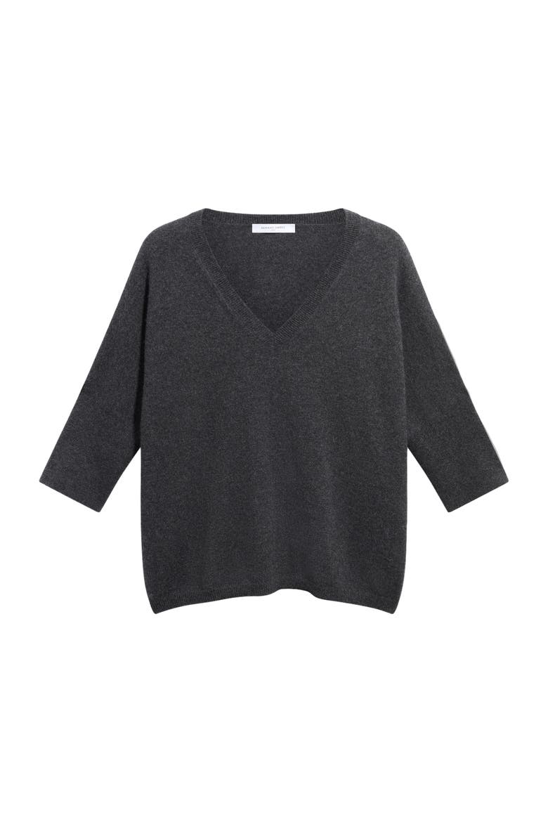 Resa 100% Cashmere V-Neck Sweater, Alternate, color, Charcoal