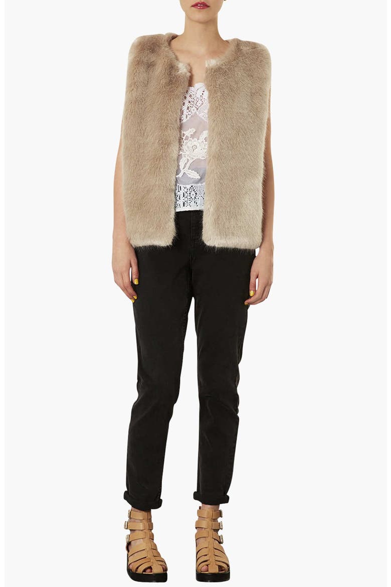 Faux Fur Vest, Alternate, color, MINK