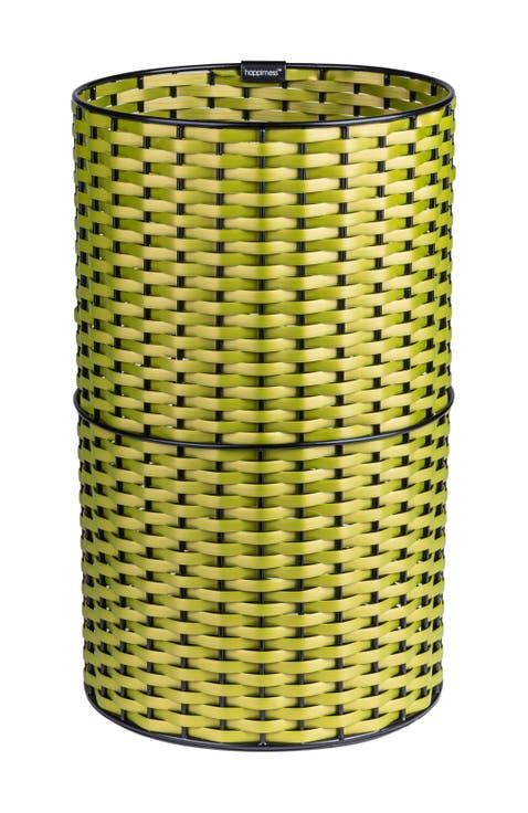 Cecil Modern Natural Wicker Cylinder Waste Basket