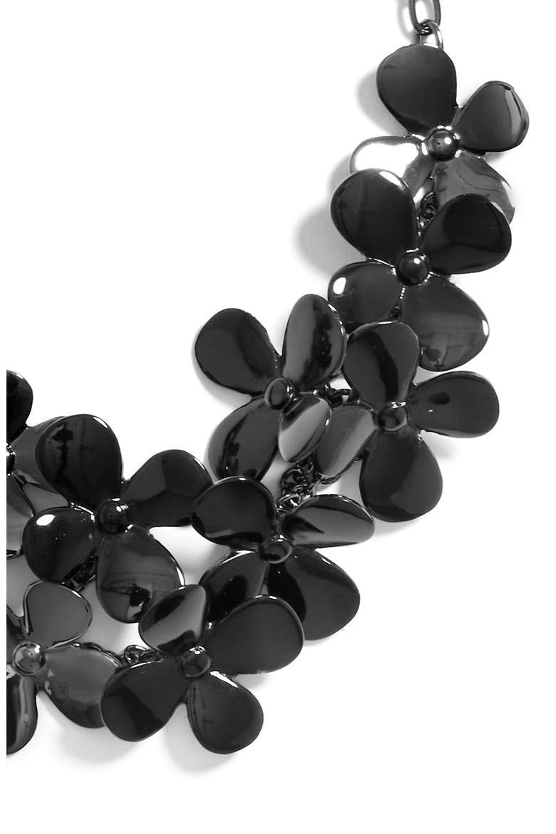 'Phlox' Collar Necklace, Alternate, color, BLACK