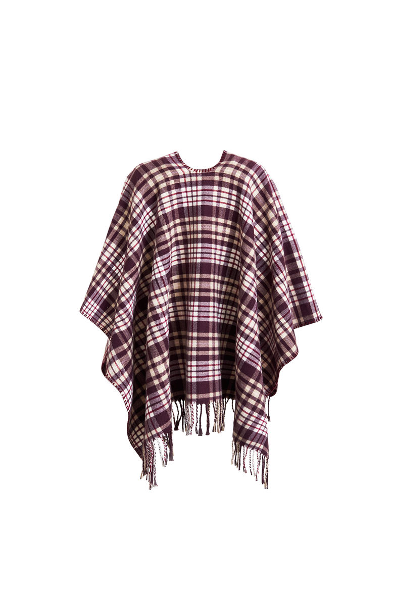 Caramel & Chocolate Check Cape, Alternate, color, Caramel & Chocolate