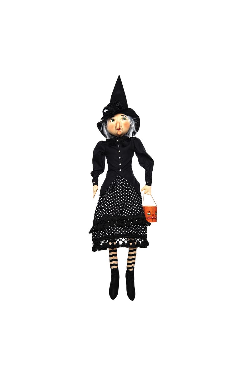 Gallerie II Rowena Witch Joe Spencer Gathered Traditions Soft Art Doll Fall Autumn Halloween Harvest Figure Figurine, Main, color, Black