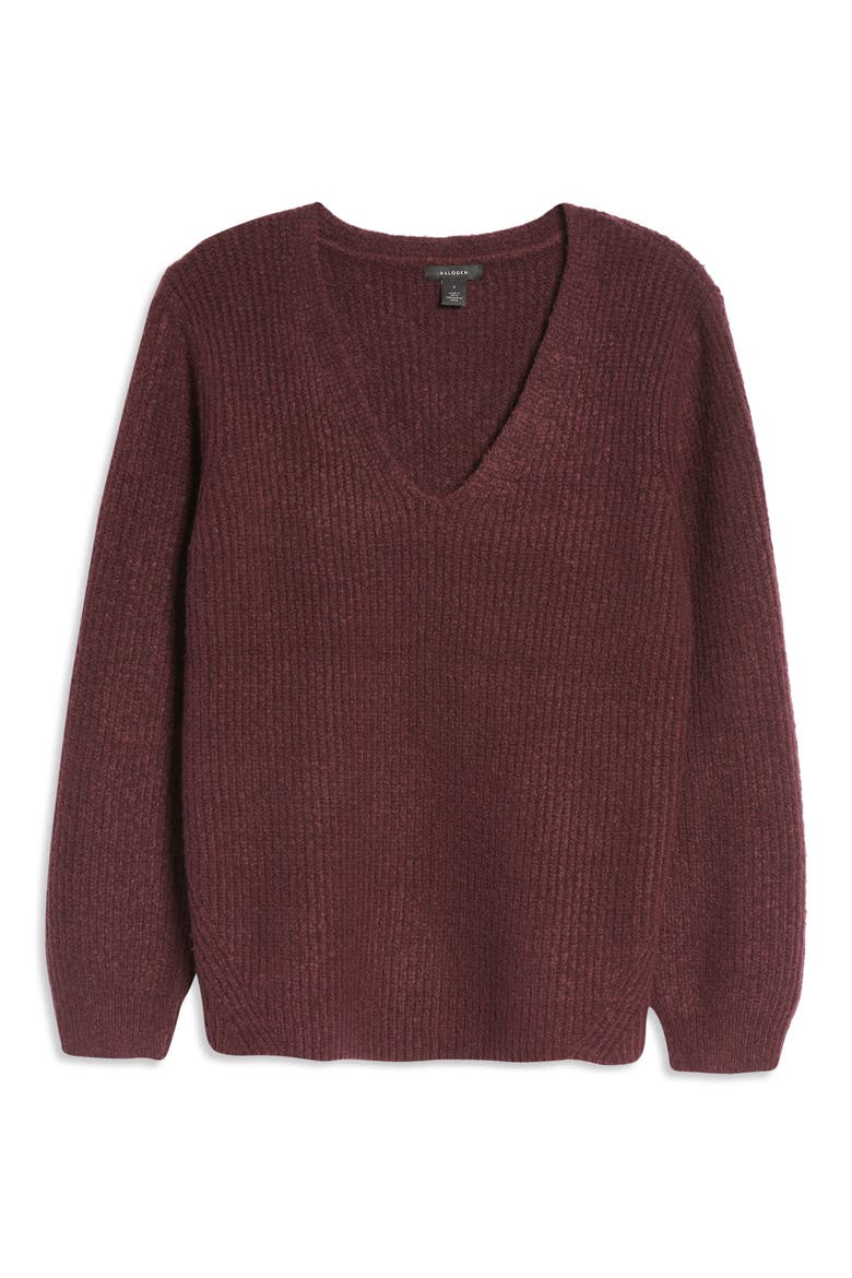 Balloon Sleeve Sweater, Alternate, color, BURGUNDY STEM