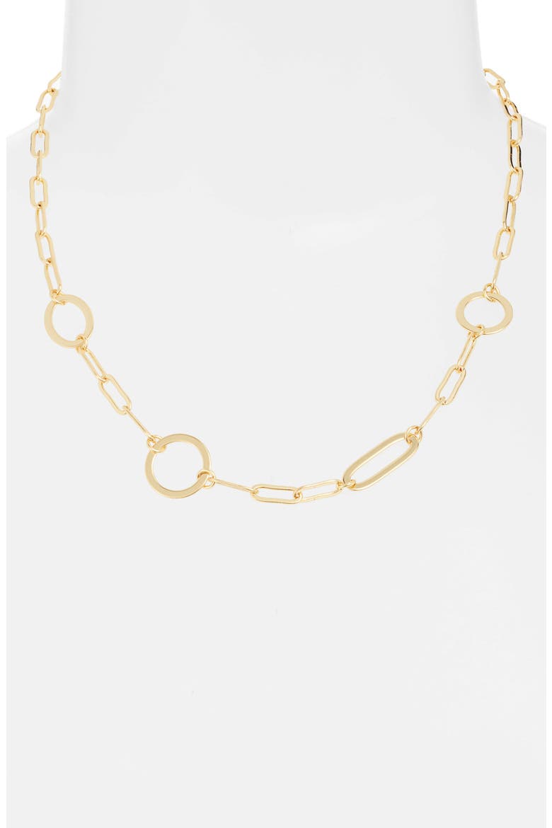 Mixed Link Chain Necklace, Alternate, color, GOLD