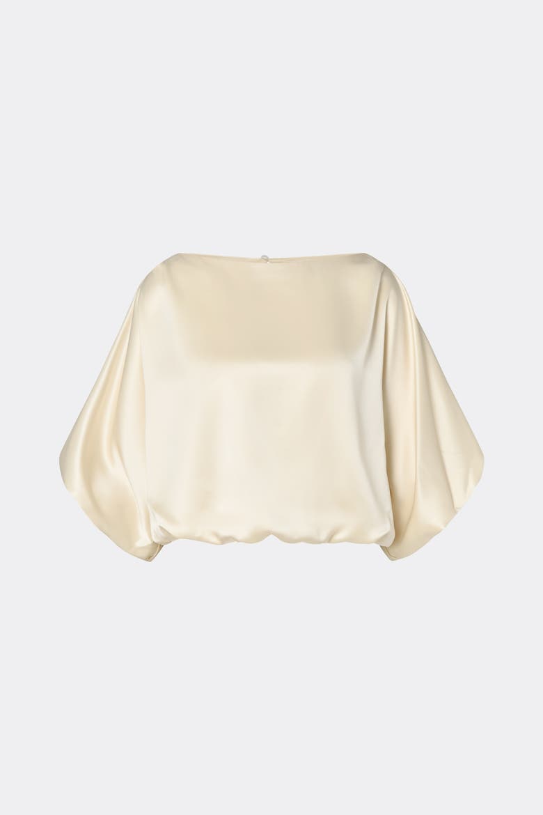Havanna Boat Neck Puff Sleeve Blouse, Alternate, color, Pearl