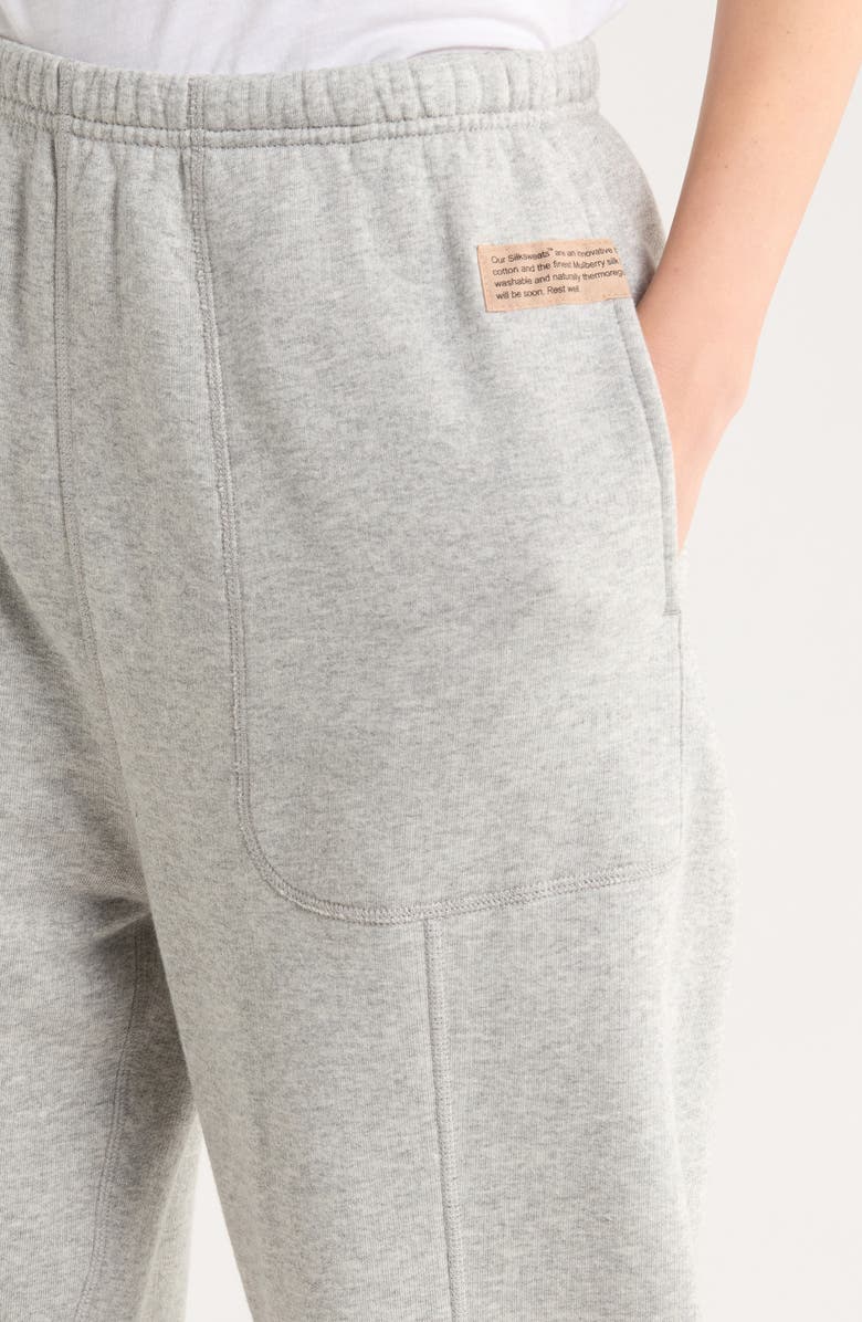 Lunya Silksweats Reversible Seamed Cotton & Silk Blend Sweatpants, Alternate, color, Napping Dove Heather
