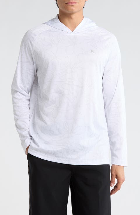 Floral Lines UPF 50+ Long Sleeve Hooded Swim Shirt