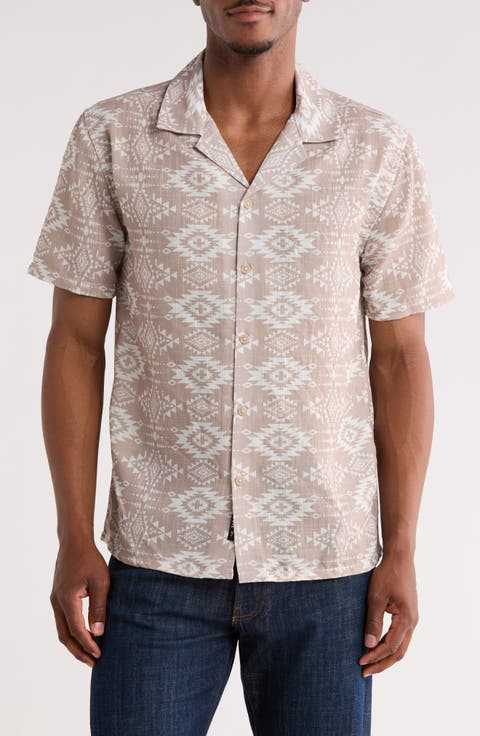 Geometric Print Camp Shirt