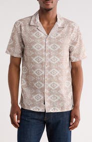 Frye Geometric Print Camp Shirt