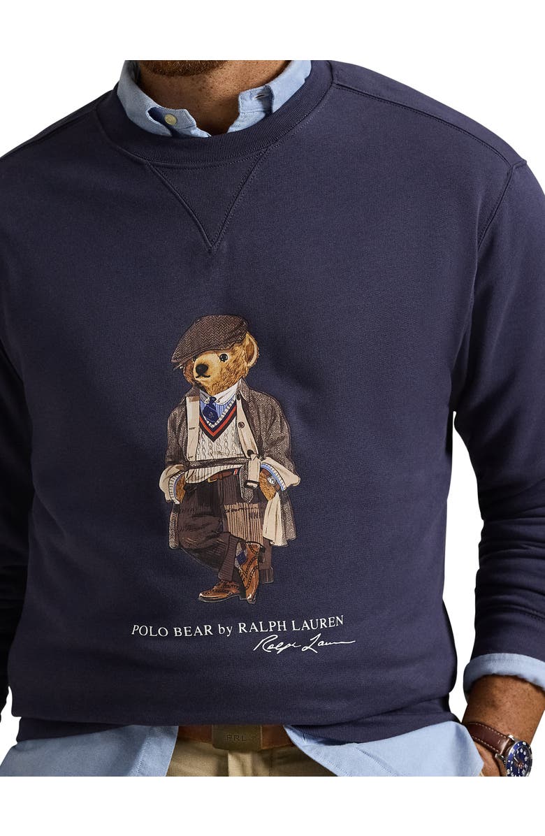 Polo Ralph Lauren Big & Tall Polo Bear Fleece Sweatshirt, Alternate, color, Faded Blue Hrtg Bear