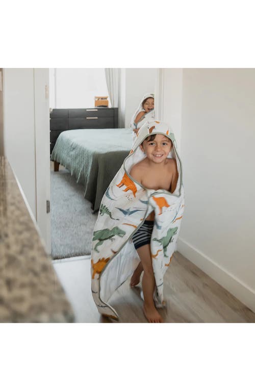 Little Unicorn Cotton Muslin & Terry Hooded Towel In Multi