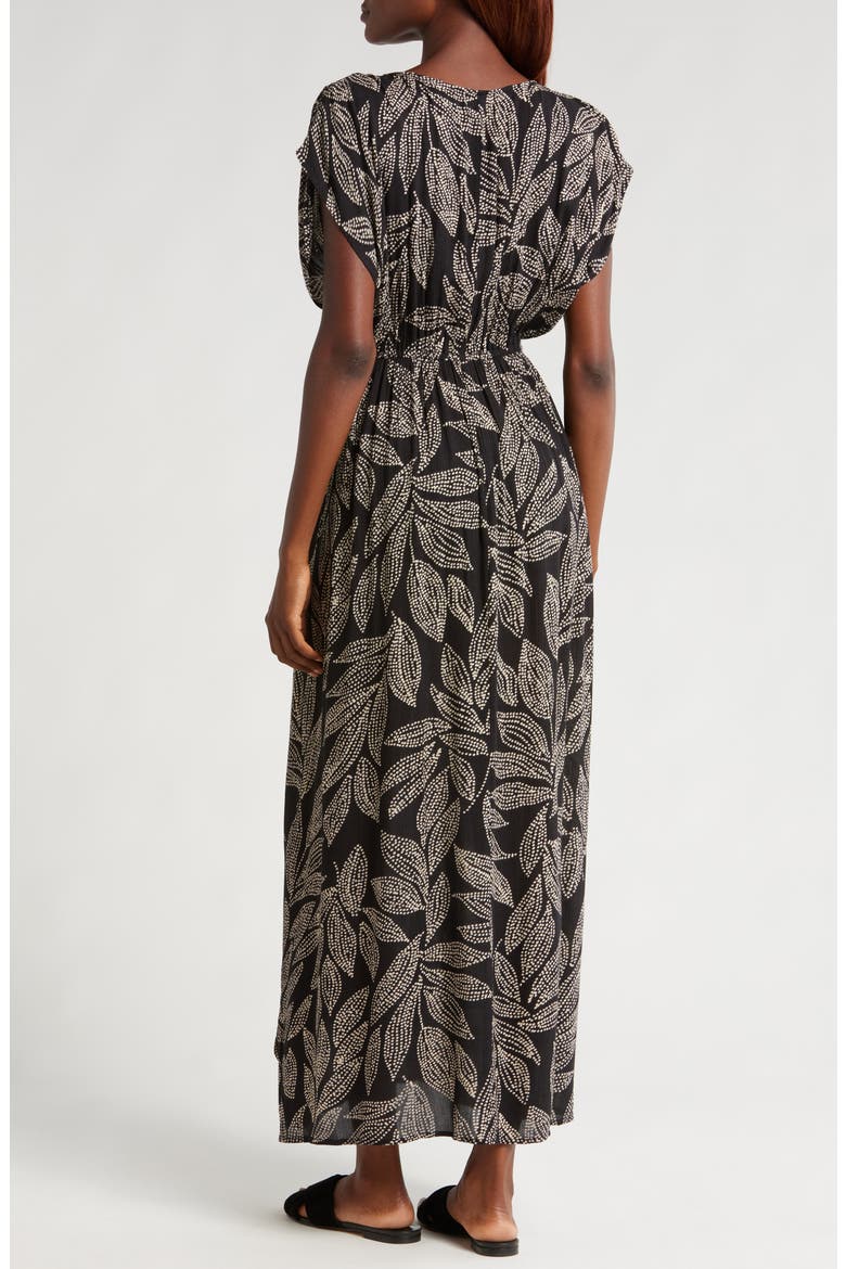 Wrap Maxi Cover-Up Dress, Alternate, color, BLACK CATAGENA PRINT