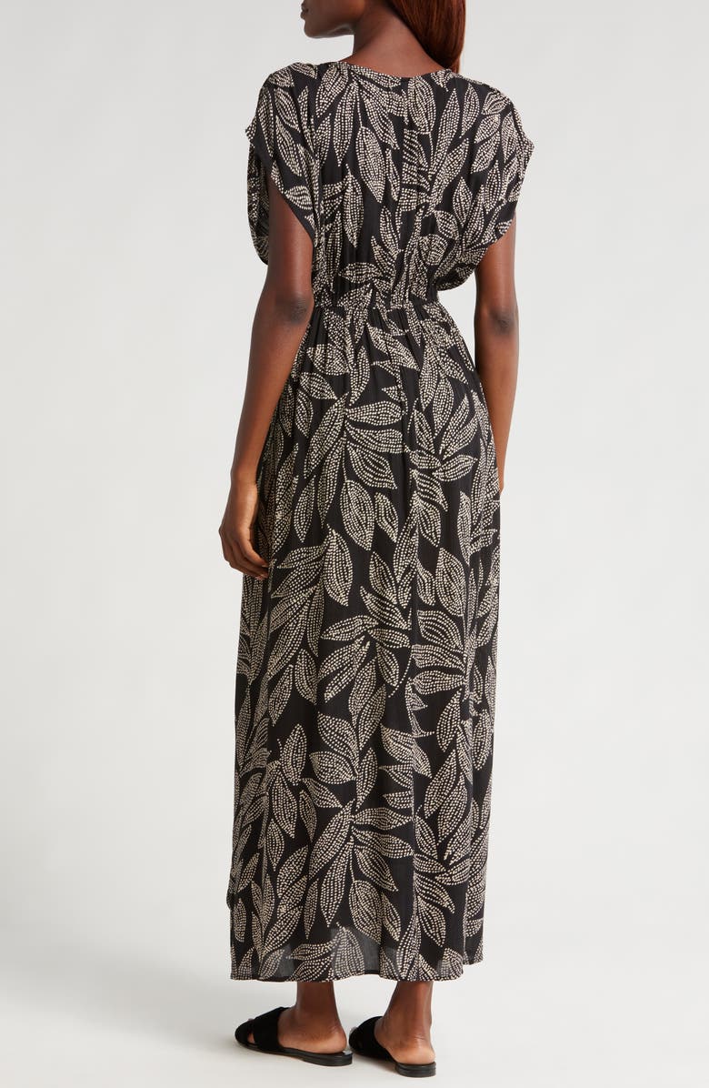Elan Wrap Maxi Cover-Up Dress, Alternate, color, Black Catagena Print