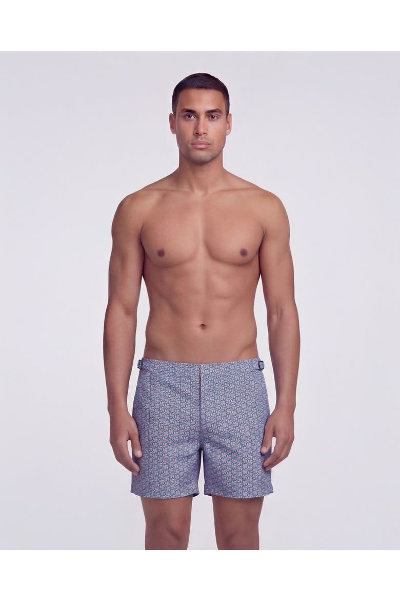 Slices Geo Mens Tailored Swim Short, Main, color, Slices Geo Coral