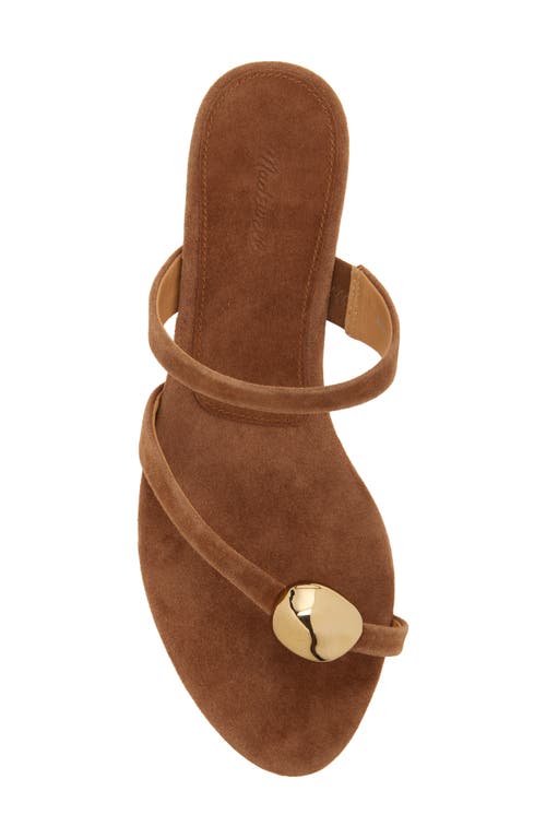 Madewell The Mila Organic Hardware Thong Slide Sandal In Aged Cognac