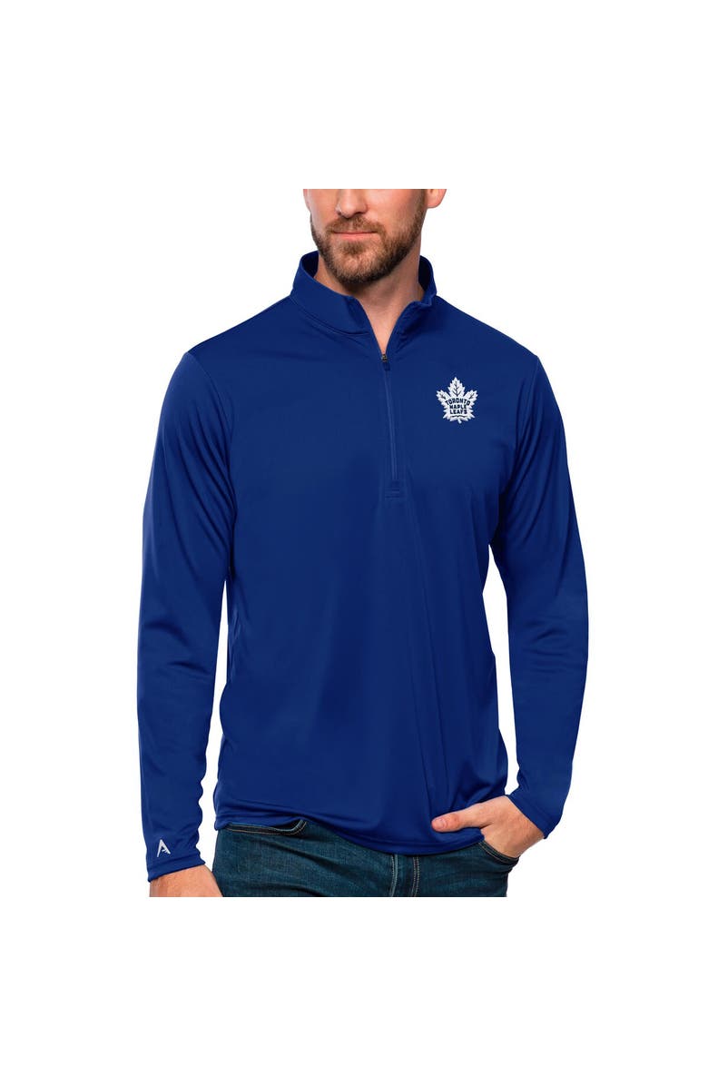ANTIGUA Men's Antigua Blue Toronto Maple Leafs Tribute Quarter-Zip Pullover Top, Main, color, Blue