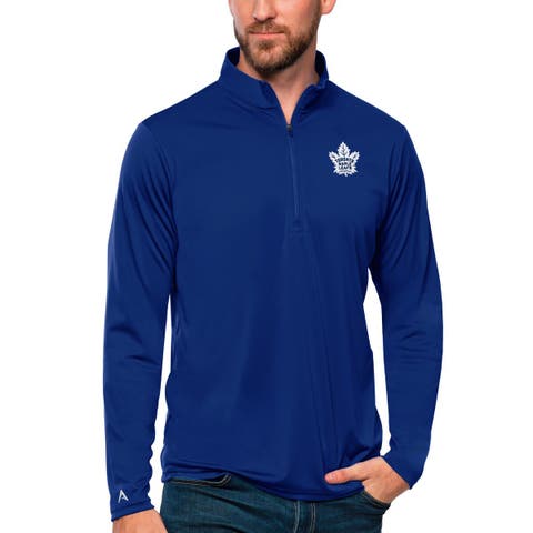 Men's Antigua Blue Toronto Maple Leafs Tribute Quarter-Zip Pullover Top