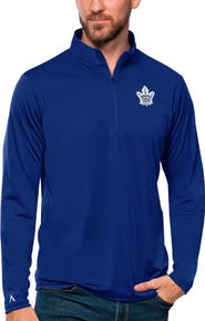 ANTIGUA Men's Antigua Blue Toronto Maple Leafs Tribute Quarter-Zip Pullover Top