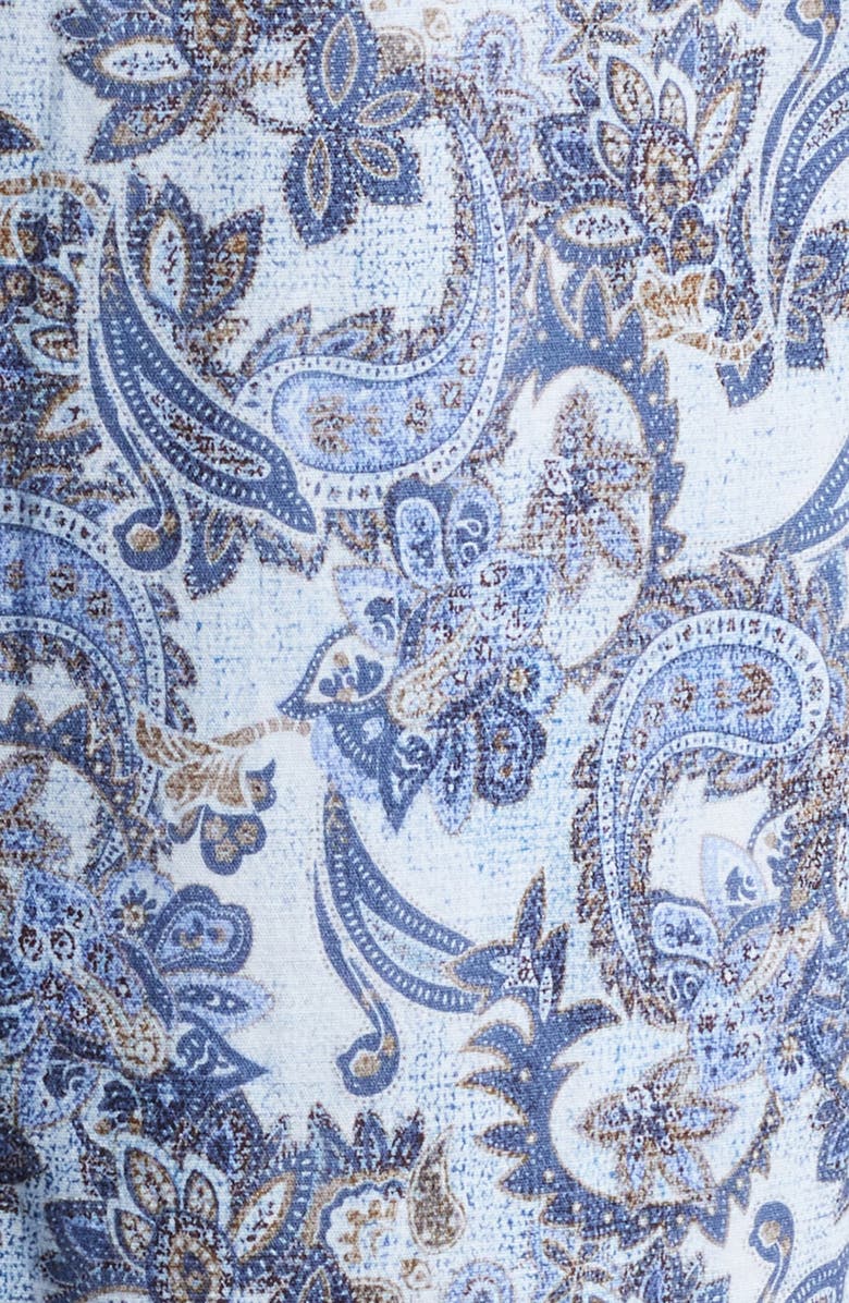 Brax Harold Paisley Hi Flex Stretch Cotton Button-Up Shirt, Alternate, color, Smoke Blue