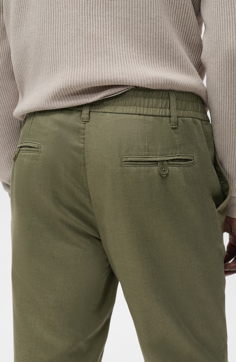 MANGO Slim Fit Drawstring Pants, Alternate, color, Khaki Green
