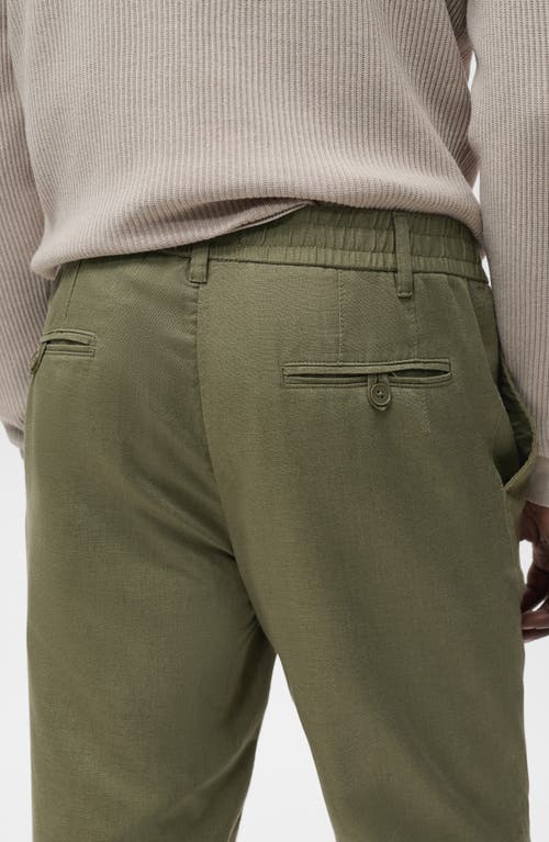 Mango Slim Fit Drawstring Pants In Green