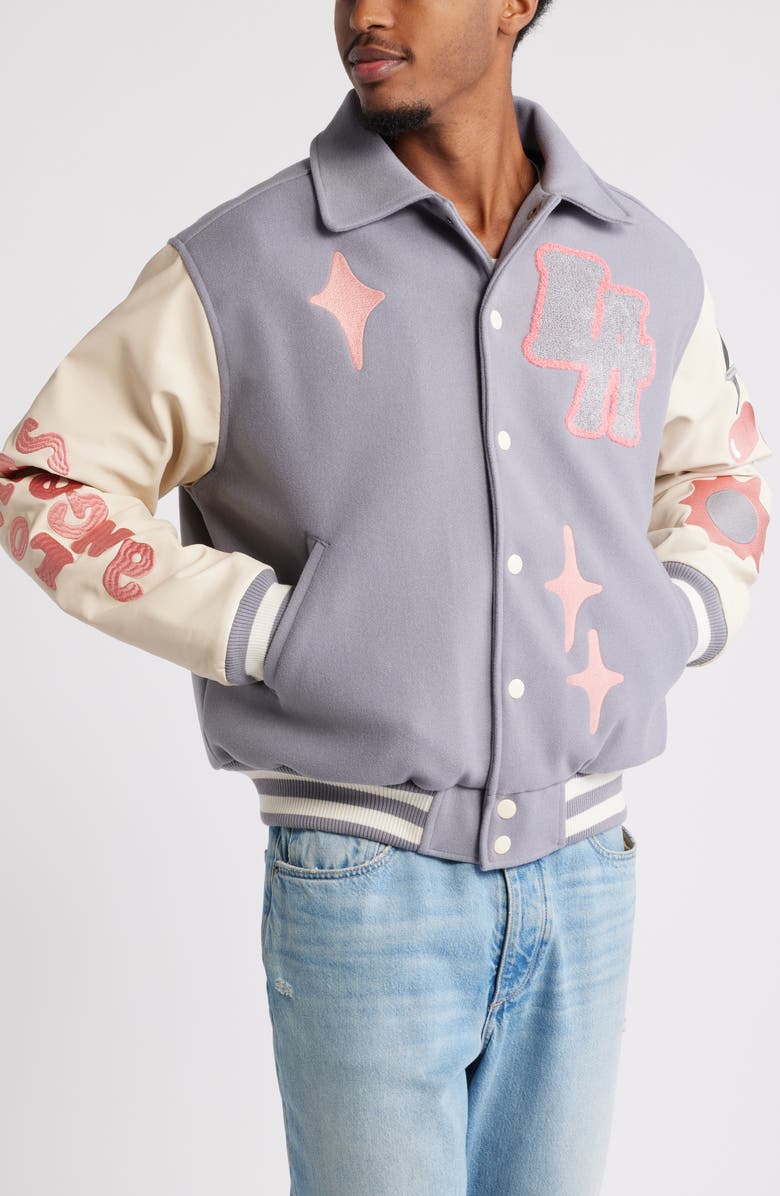 PacSun LA Crash Oversize Varsity Jacket, Alternate, color, 
