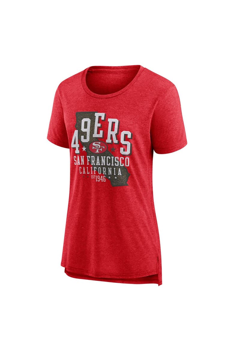 Women's Nike Scarlet San Francisco 49ers Vintage Graphic Tri-Blend Scoop Neck T-Shirt, Alternate, color, Scarlet