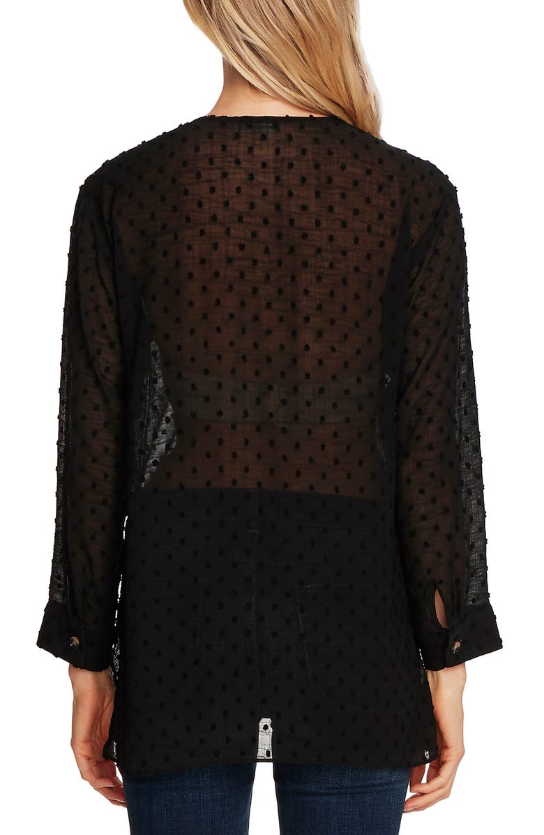 Vince Camuto Clip Dot Long Sleeve Blouse, Alternate, color, 