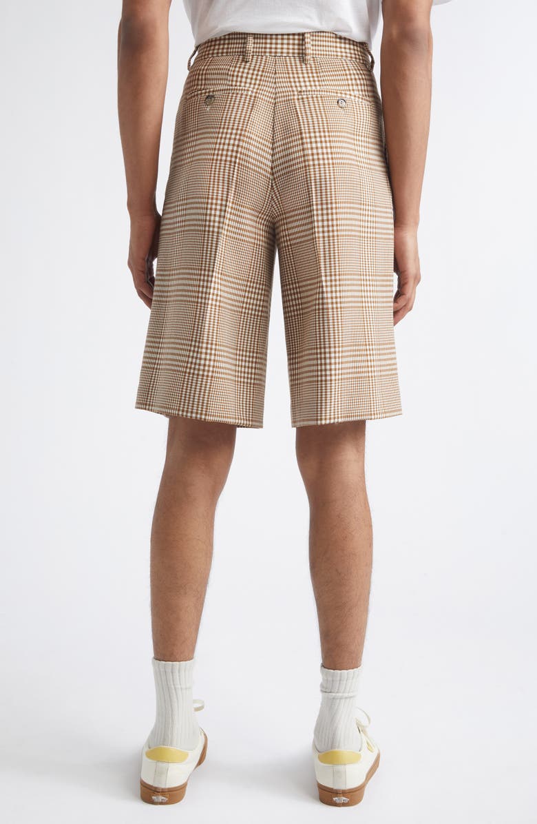 AMI PARIS Pleated Glen Plaid Virgin Wool Twill Shorts, Alternate, color,