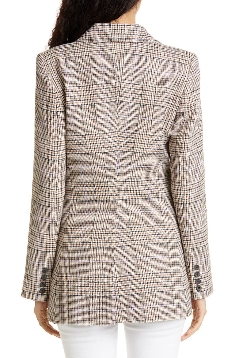 Glen Plaid Peaked Lapel Blazer, Alternate, color, NEUTRAL GLEN CHECK