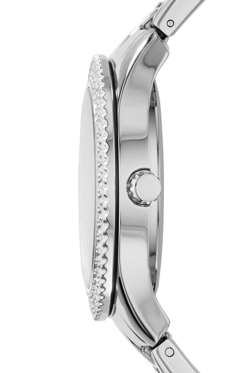 Fossil 'Stella' Crystal Bezel Multifunction Bracelet Watch, 38mm, Alternate, color, 
