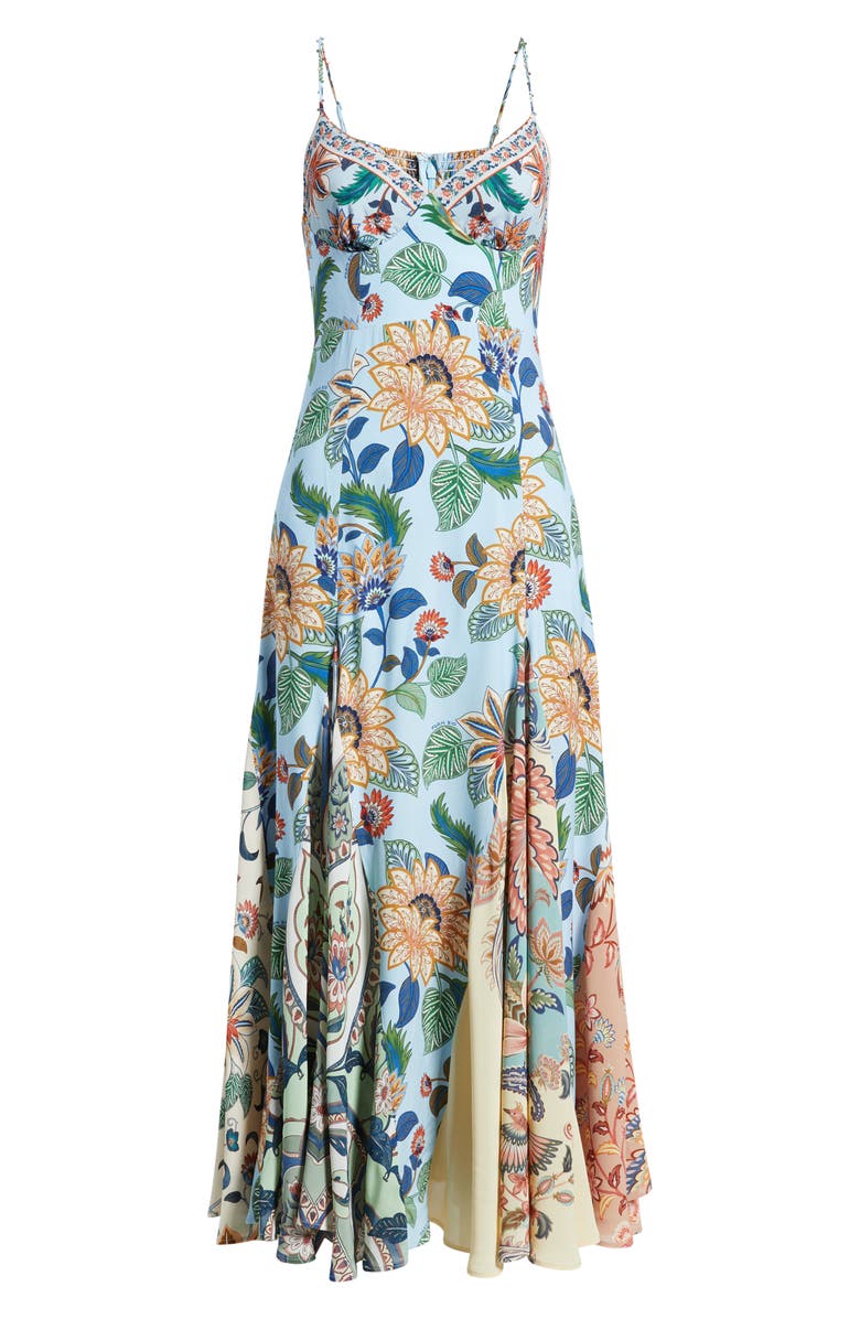 FARM Rio Floral Delight Sleeveless Maxi Dress, Alternate, color, Floral Delhi Light Blue