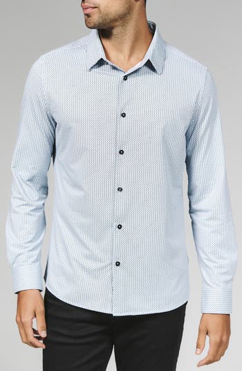 Solid Stretch Button-Up Shirt