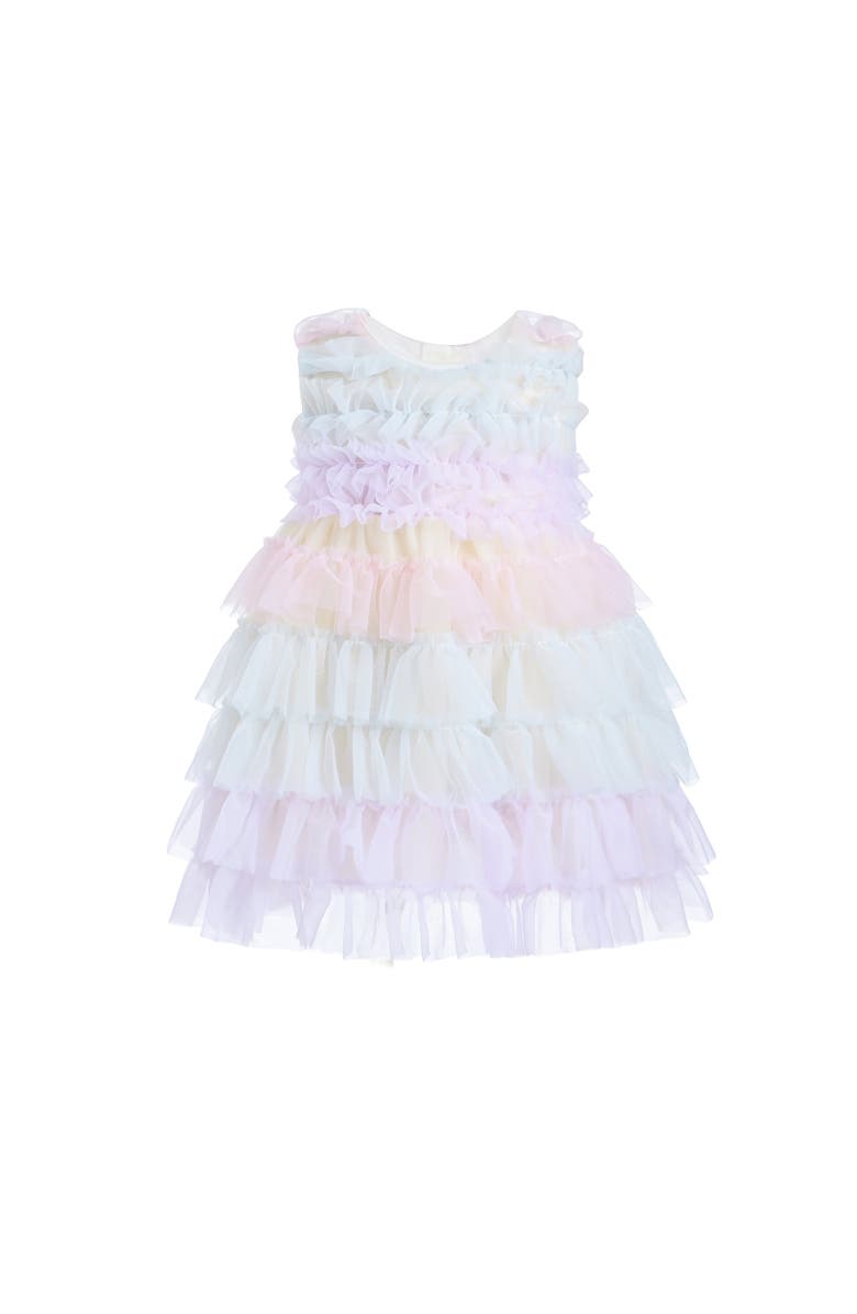 Tulleen Ruffle Layered Tulle Dress, Main, color, Purple