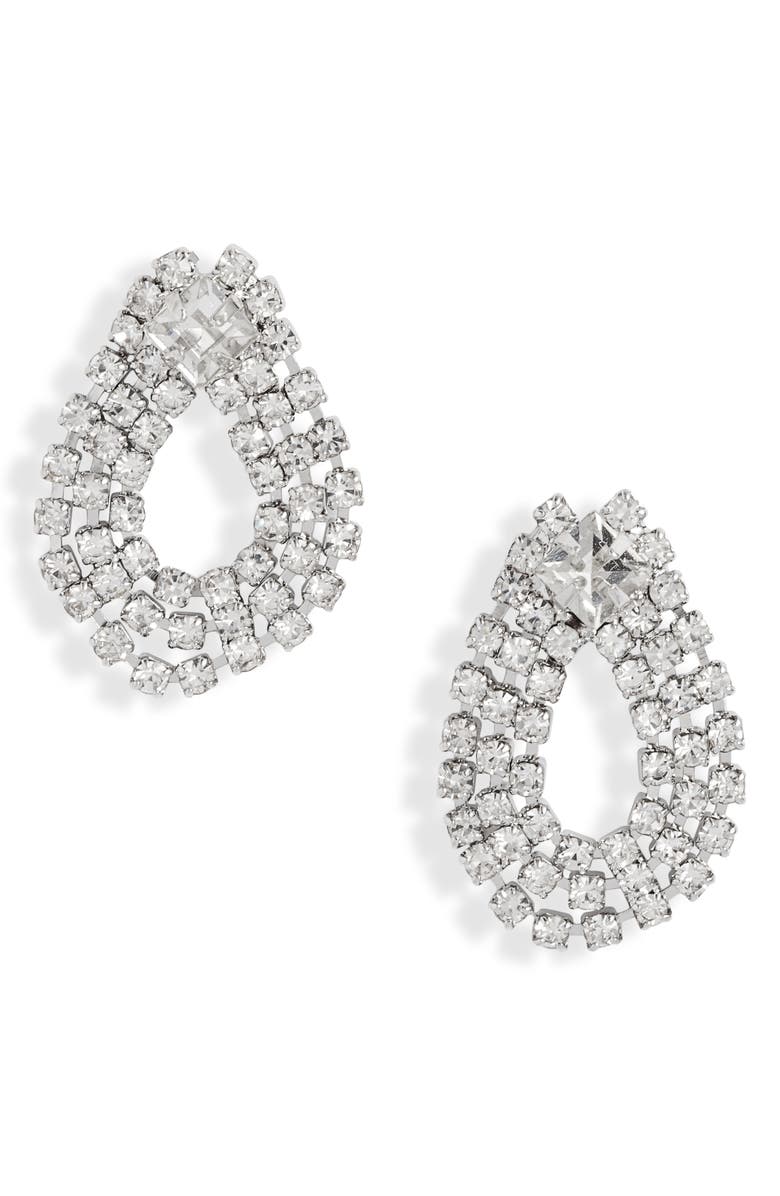 CRISTABELLE Open Crystal Teardrop Earrings, Main, color, 