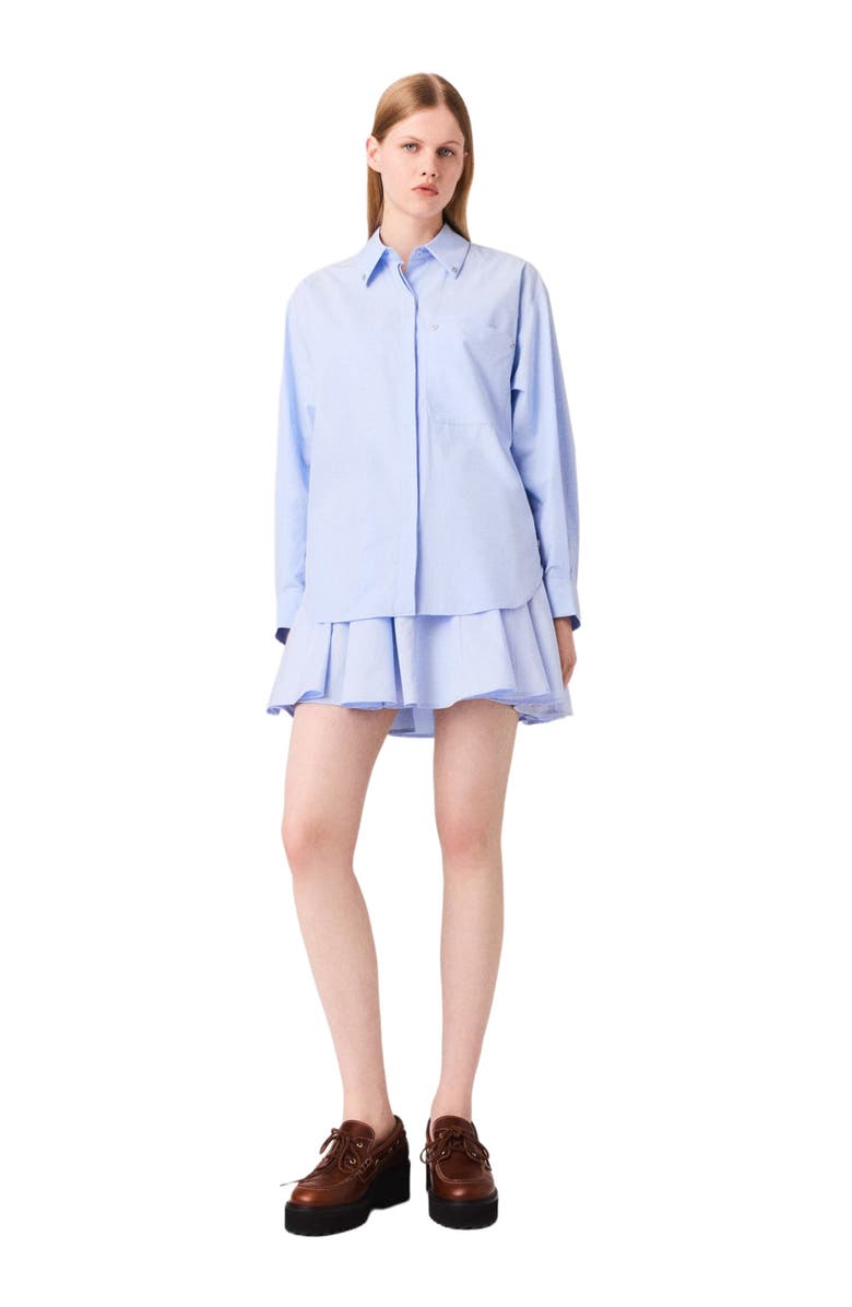 maje Long poplin blouse, Main, color, Light Blue