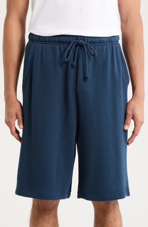 Drawstring Waist Cotton Blend Shorts