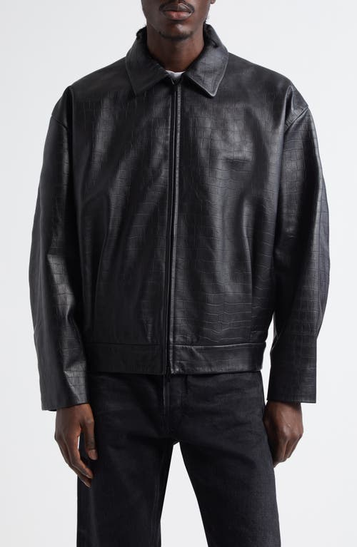 Fear of God Crop Croc Embossed Leather Jacket in Black  product
