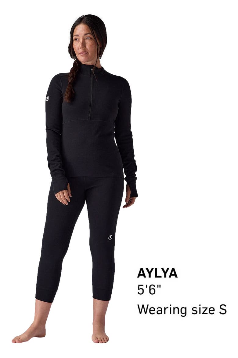 Cedars Rws Merino Mid-Wt Baselayer 3/4 Bottom - Women's, Alternate, color, Black