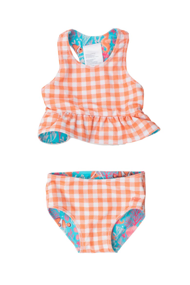 UPF50 Sun Protected Reversible Peplum Tankini, Alternate, color, Ocean Tides