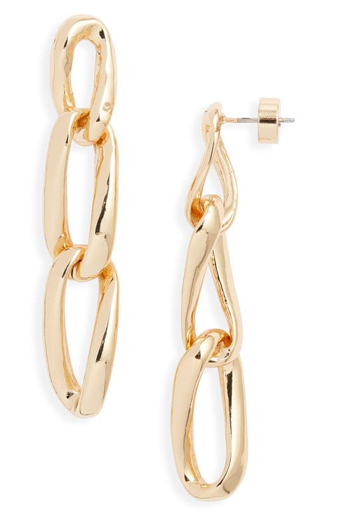 Curb Chain Linear Drop Earrings