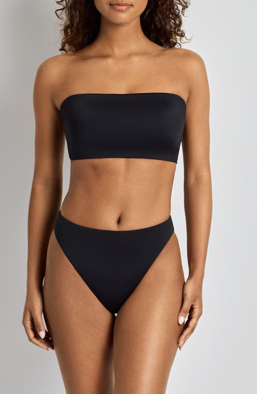 Ralph Lauren Lauren  Longline Bandeau Bikini Top In Black