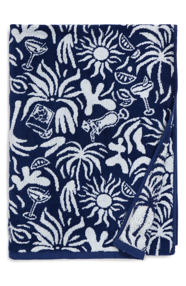 BUSINESS AND PLEASURE CO Havana Tiki Cotton Beach Blanket, Main, color, 