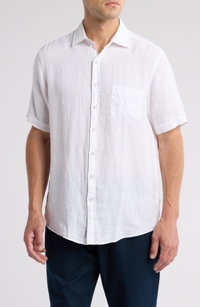Rodd & Gunn Waiheke Original Fit Short Sleeve Linen Button-Up Shirt, Main, color, 