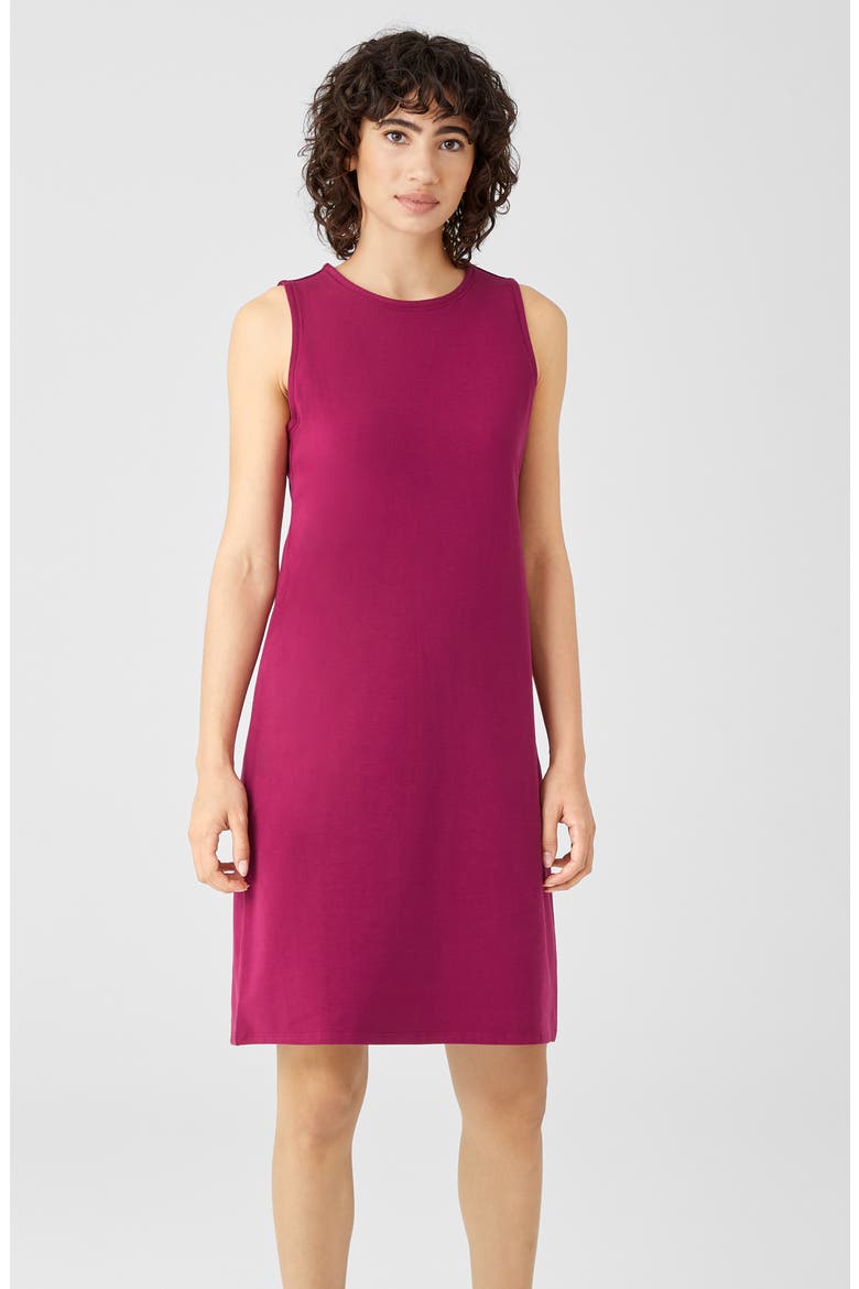 Eileen Fisher Organic Stretch Pima Cotton Tank Dress (Women)