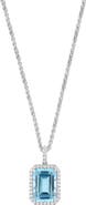 EFFY Emerald Cut Blue Topaz Pendant Necklace